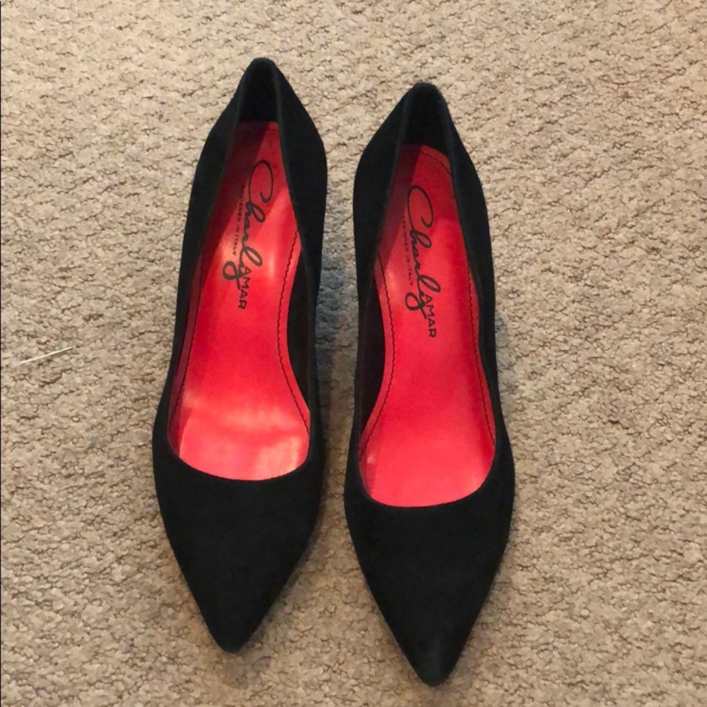 Charly amar black suede wedges 8.5